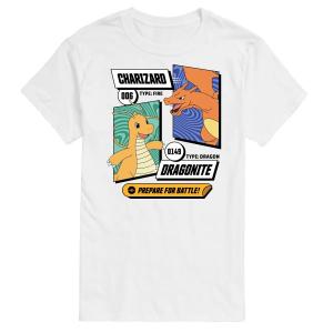 Мужская футболка с рисунком Pokemon Dragonite Charizard Licensed Character, белый