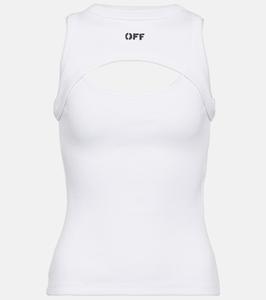 Хлопковая майка off stamp с вырезами Off-White, белый