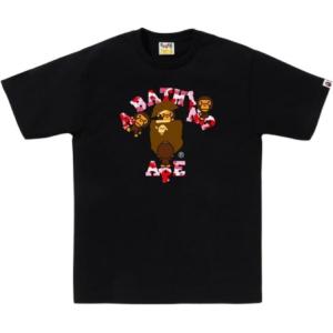 Футболка Bape Fire Camo College Milo A BATHING APE, черный