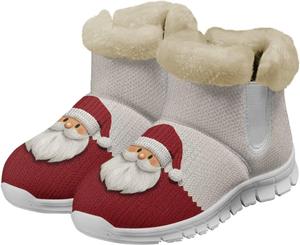 Женские зимние сапоги на Рождество, мягкие, теплые, с пушистой подкладкой, легкие, противоскользящие, для ходьбы, размер США 6-12 Fuxowvby, Santa Claus