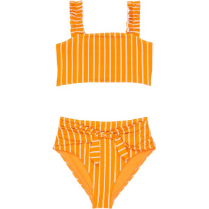 Купальник HABITUAL girl Stripe Ruching Two-Pieces Swim, оранжевый