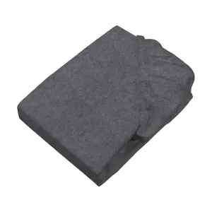 Простыня на резинке из фланели меланж, тонкая фланелевая простыня на резинке, 100 х 200 см, темно-серый меланж, матрасы высотой до 23 см, спальное место sleepling