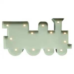 Светодиодный декоративный свет Локомотив LED-модуль 1 шт. Теплый белый, настенный светильник, настольная лампа, поезд, паровоз, 17 светодиодов - 23x13 см Marquee Lights, серый