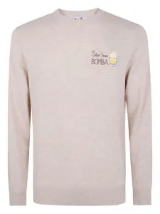 Свитер с вышивкой цапли Mc2 Saint Barth, нейтральный