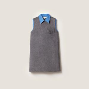 Велюровое мини-платье MIU MIU, серый