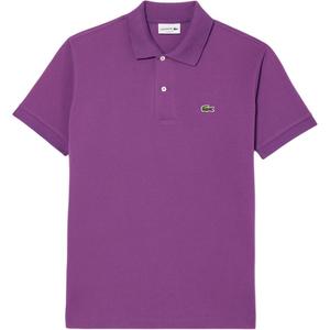 Хлопковая поло с вышитым логотипом LACOSTE, фиолетовый