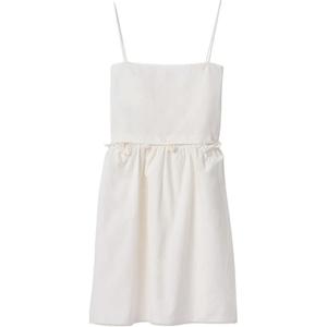 Платье без рукавов с логотипом MIU MIU, белый