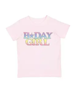 Футболка с коротким рукавом для девочек Toddler Girls Pastel Rainbow BDay Patch Lavender Sweet Wink, розовый