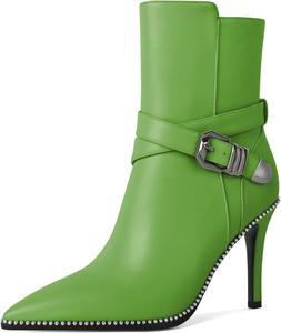 Ботильоны Zamikoo для женщин, высокие каблуки-стилеты, заостренный носок, украшены бусинами, осенние короткие ботинки с пряжкой, перекрестным ремешком и боковой молнией