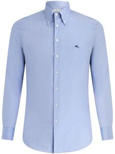 ETRO рубашка с вышитым логотипом, синий