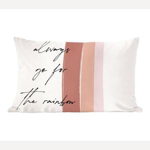 Декоративная подушка MuchoWow диванная подушка для гостиной декоративная подушка 60 x 40 см радуга - всегда идите навстречу радуге - цитаты - текст - чехлы для подушек - декоративные чехлы для подушек - декоративные чехлы для подушек