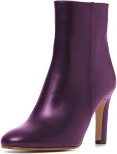 Женские ботильоны, закрытые, с круглым носком, классическая застежка-молния, высокий каблук, для холодной погоды, повседневная обувь, размеры 37-44 Wo wagas, Violett