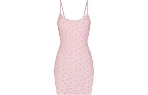 Skims Коллекция ко Дню святого Валентина SHEER VELVET SLIP DRESS Ночнушка для женщин BABY PINK/Светло-розовый