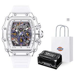 Часы Galaxy Series с кварцевым механизмом, силиконовым ремешком и белым циферблатом, унисекс Dickies