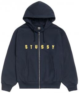 Толстовка на молнии Stussy Lens, темно-синяя