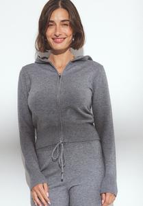 Толстовка NA-KD Zip-up sweatshirt, Mid Greymelange/Grey