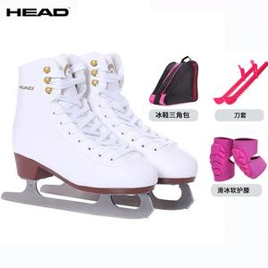 HEAD Коньки для фигурного катания F200 White Fleece-Lined с предварительно заточенными лезвиями, рюкзаком и мягкими наколенниками, розовые, размер 32