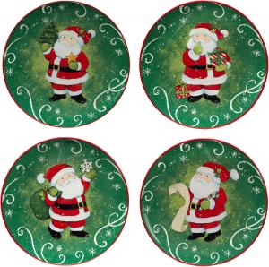 Certified International Holiday Magic Santa десертные/салатные тарелки 23 см, набор 4 шт, мультиколор