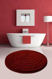 Миёлнир, Круглый ALS1003, красный, коврики для ванной, 1450 г/м², 100% полиакрил Mijolnir