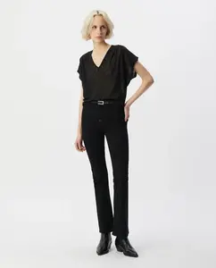 Женская футболка с коротким рукавом и V-образным вырезом Ikks, черный