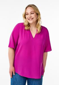 Блуза Zizzi KURZÄRMLIGE MIT V-AUSSCHNITT, Vivid Viola/Lilac