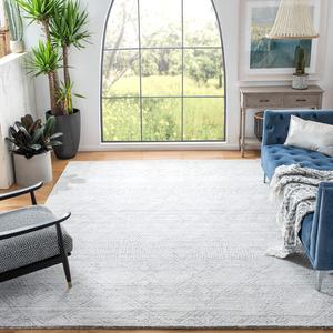 Ковер SAFAVIEH, 92 x 153 см, Abstract Collection, Ivory & Grey, ручной работы, марокканский ромб, идеален для помещений с высокой проходимостью: прихожая, гостиная, спальня (ABT144A)