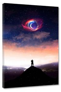 Картина на холсте Hustling Sharks BIG GALAXY LOVE, синий