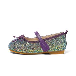 Коллекция мерцающих туфель. Дышащая детская обувь со стразами и кристаллами. Snoffy, фиолетовый