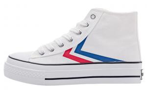 Износостойкие и легкие высокие женские кроссовки canvas Feiyue, белый/синий/красный