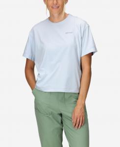 Женская футболка Air Exchange с коротким рукавом и ребристым воротником, защитой от ультрафиолета UPF 50 Marmot, Vapor