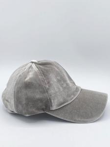 Бархатная бейсболка серого цвета SVNX, серый