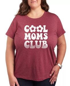 Модная футболка с рисунком больших размеров Cool Moms Club Hybrid Apparel, красный