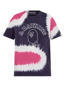 Футболка с логотипом и эффектом тай-дай A BATHING APE, синий