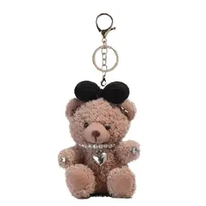 ZOCO Очаровательный розовый кулон с плюшевой куклой и бантом, высота 10см