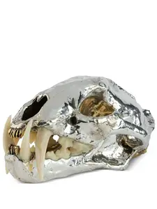 Декор для стола leopard skull, 8,5х11х18 см, Parts Of Four, серебристый