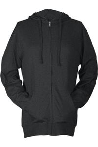 Футболка унисекс Tultex Beach с капюшоном и длинными рукавами на молнии, цвет heather charcoal