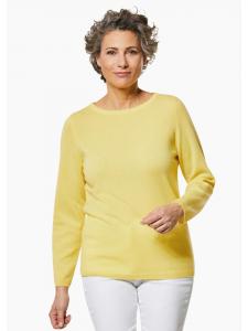 Кашемировый свитер с вырезом-лодочкой лимонно-желтого цвета GOLDNER