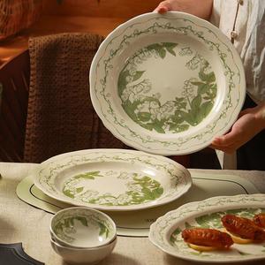 Ceramics Набор керамических мисок и тарелок Fresh Underglaze Color с ландышами, большая тарелка Chunlingyu 10 дюймов