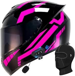 Шлем интеграл TD-HELMET с микрофоном, черный / фуксия