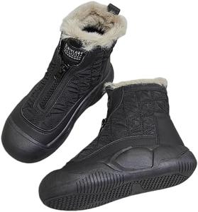 Женские зимние сапоги с водонепроницаемой мембраной, с флисовой подкладкой, противоскользящие, средней высоты, теплые Hhhchpm, Black