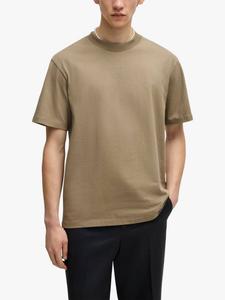 Хлопчатобумажная футболка свободного кроя с коротким рукавом HUGO BOSS, цвет Medium Brown