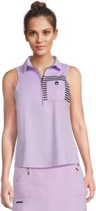 Женское поло без рукавов с застежкой на пуговицы спереди Jamie Sadock, Lilac Purple