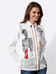 WITT WEIDEN Белая рубашка-блузка с принтом