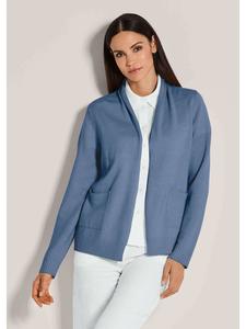 MADELEINE Длинный кардиган без застежки, дымчато-голубого/меланжевого цвета