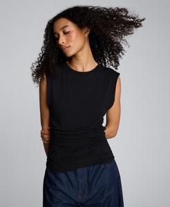 Женская блузка с круглым вырезом и боковыми сборками Kenneth Cole, Sable Brown