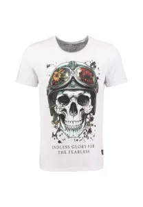 Футболка с круглым принтом "бесстрашный" Key Largo, White