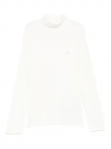 Декорированная толстовка с высоким воротником Monnalisa, белый