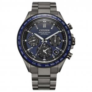 CITIZEN Часы Attesa Series Solar Quartz Movement Titanium Strap Watch Men's Watch Blue Dial, Blue Dial