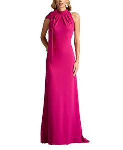 Вечернее платье Sims с бантом на плече из тафты Tadashi Shoji, розовый