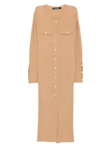 Платье макси из ребристой ткани KARL LAGERFELD, коричневый